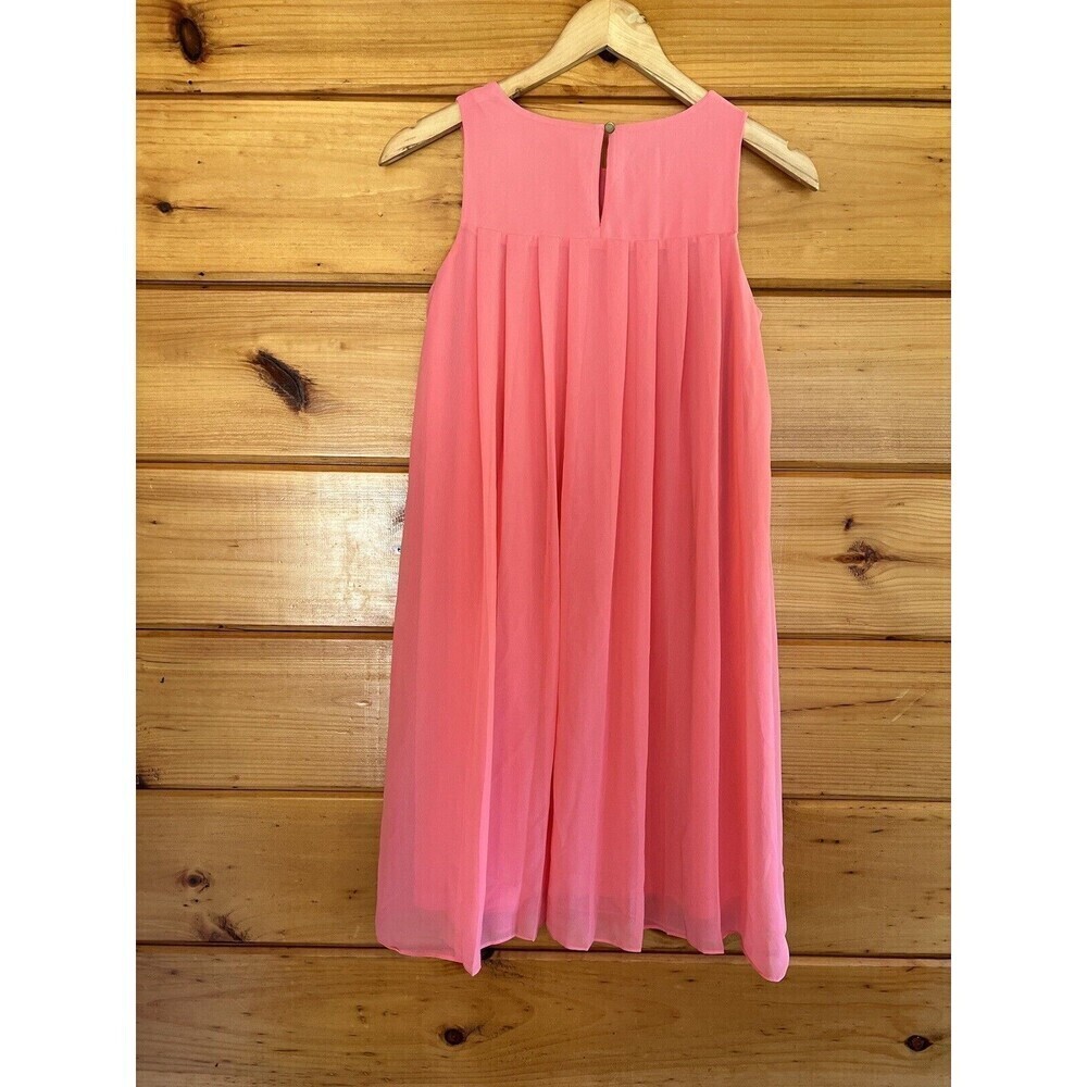 Fairy ANN TAYLOR CORAL PLEATED BACK SLEEVELESS SWING TRAPEZE DRESS SIZE: 0
